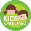 Baby On Board Sticker with Brunette Sister & Brother | Spark