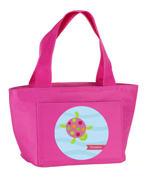 Swimming Pink Turtle Kids Lunch Tote