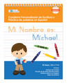 Personalized Spanish Writing Books with a Brunette Kid