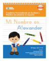 Personalized Spanish Writing Books with a Black Hair Kid