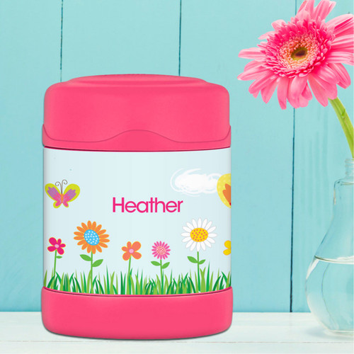 butterfly field personalized thermos food jar for kids