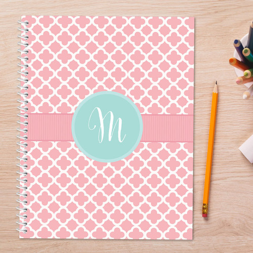 Pretty Pink Quatrefoil Kids Notebook