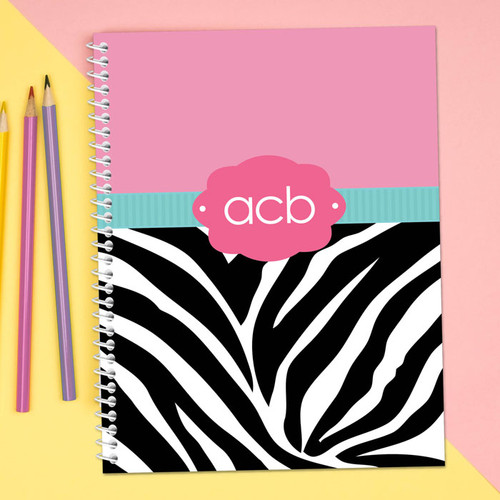 Zebra and Pink Kids Notebook