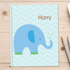 blue baby elephant personalized notebook for kids