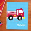 cool firetruck personalized notebook for kids