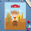 red hair cowboy personalized notebook for kids