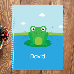 cute smiley frog personalized notebook for kids
