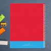 red double initial personalized notebook for kids