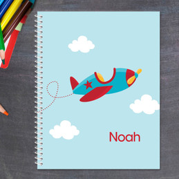 little plane flying personalized notebook for kids