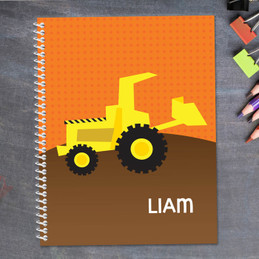 fun tractor personalized notebook for kids