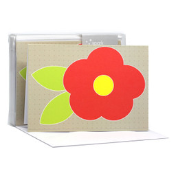 Awesome Boxed Stationery Note Cards | Cute Flower Red