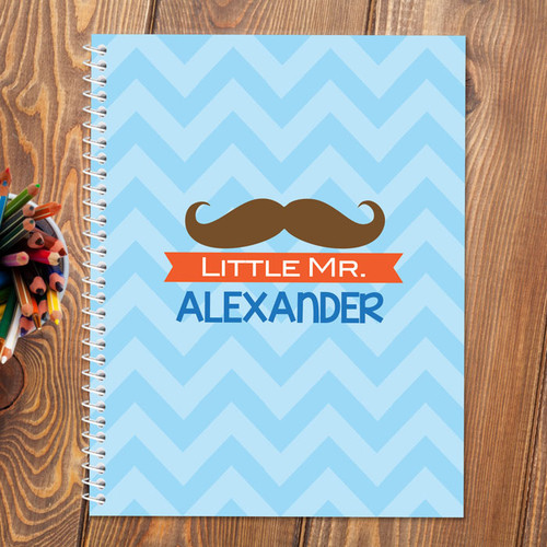 little mr. mustache personalized notebook for kids