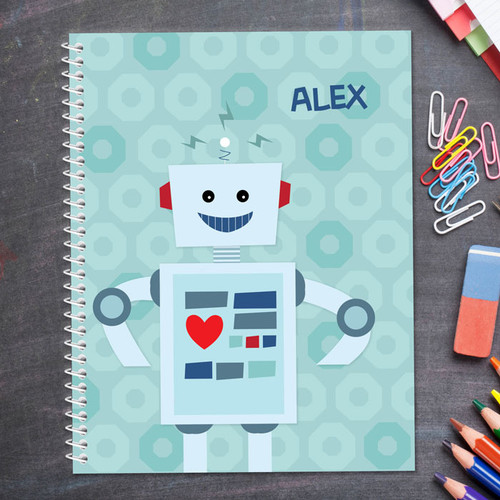 robot personalized notebook for kids