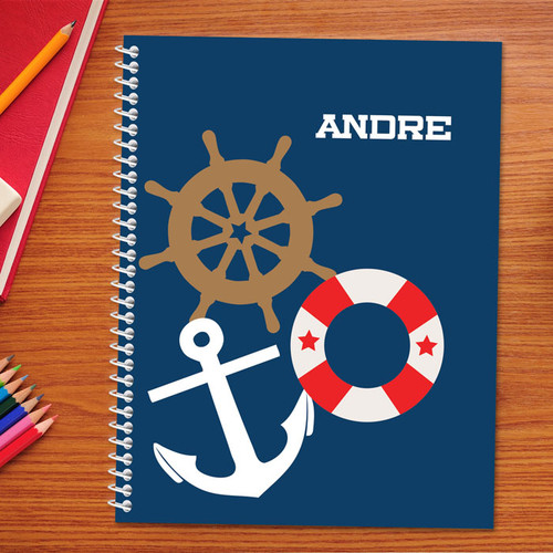 nautical personalized notebook for kids