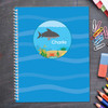 shark waves personalized notebook for kids