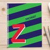 green brilliant initial personalized notebook for kids