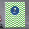 green and blue chevron personalized notebook for kids