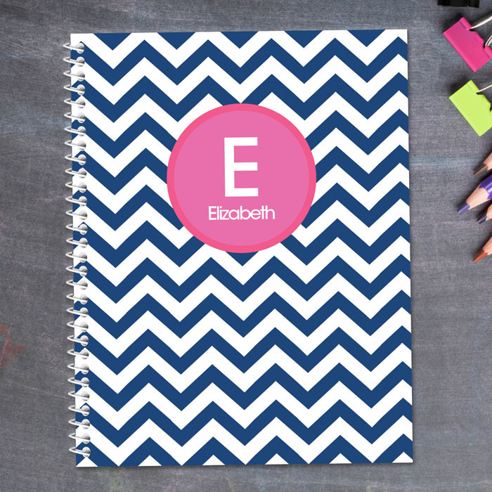 Chevron Blue and Pink Kids Notebook by Spark & Spark