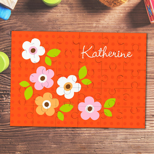 orange preppy flowers custom