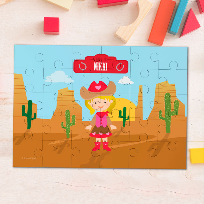 blonde cowgirl personalized kids