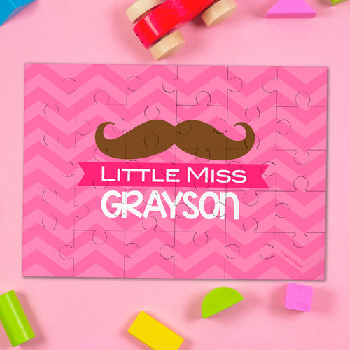 Little Miss Mustache Personalized Puzzle By Spark & Spark