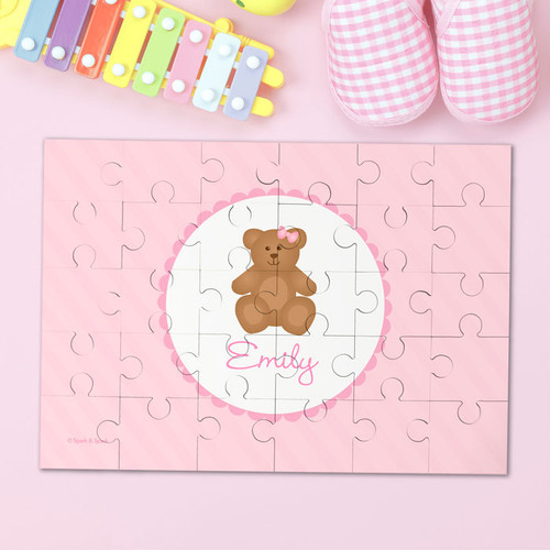 A Sweet Pink Teddy Bear Personalized Puzzle By Spark & Spark