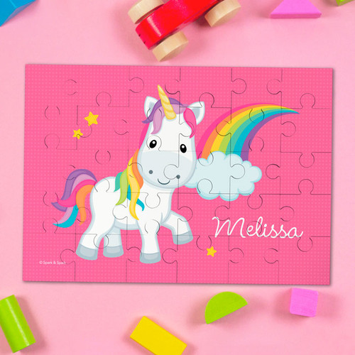 Rainbow Unicorn Personalized Name Puzzle By Spark & Spark