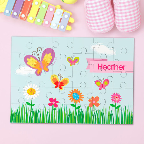 A Butterfly Field Personalized Kids Puzzles By Spark & Spark