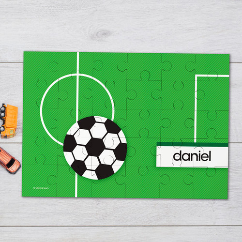 Soccer Fan Green Personalized Puzzles