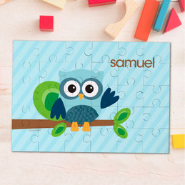 Owl Be Yours Blue Personalized Puzzles