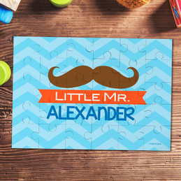 Little Mr. Mustache Personalized Puzzles