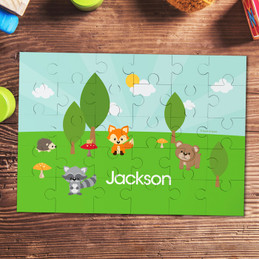 Cute animals in the forest Personalized Puzzles