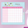 Preppy Flowers Blue Weekly Chore Chart