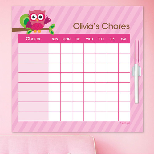 Owl Be Yours Girl Chore Schedule
