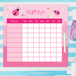 Sweet Pink Lady Bug Toddler Chore Chart