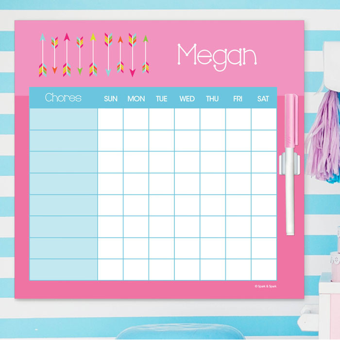 colorful arrows chore chart chore calendar