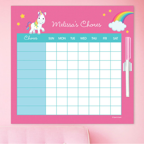 rainbow unicorn charts for kids by spark spark