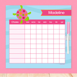 Swimming Pink Turtle Chore Schedule