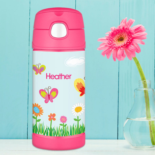 A Butterfly Field Personalized Thermos