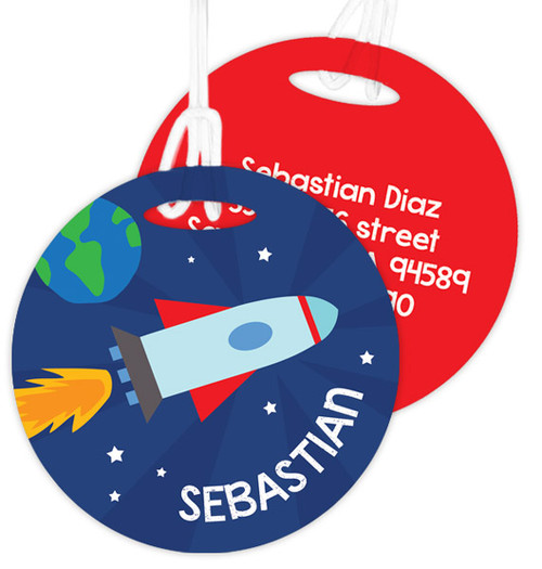 Rocket Launch Luggage Tags For Kids
