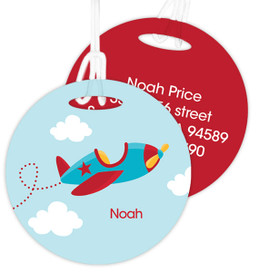 Fly Little Plane Kids Luggage Tags