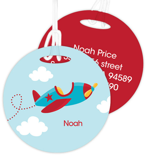 Fly Little Plane Kids Luggage Tags