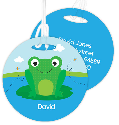 Cute Smiley Frog Luggage Tags For Kids