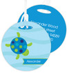 Swimming Blue Turtle Luggage Tags For Kids