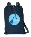 Dino And Me Blue Personalized Drawstring Bags