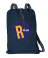 Double Initial Blue Personalized Drawstring Bags