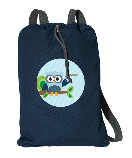 Owl Be Yours Boy Personalized Cinch Bags