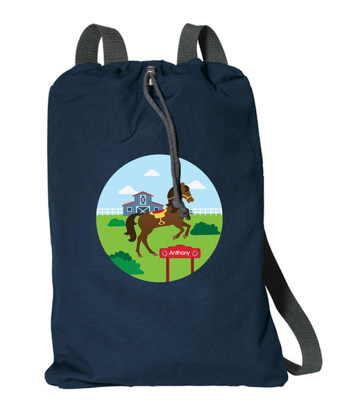 Cute Race Horse Personalized Bags For Kids