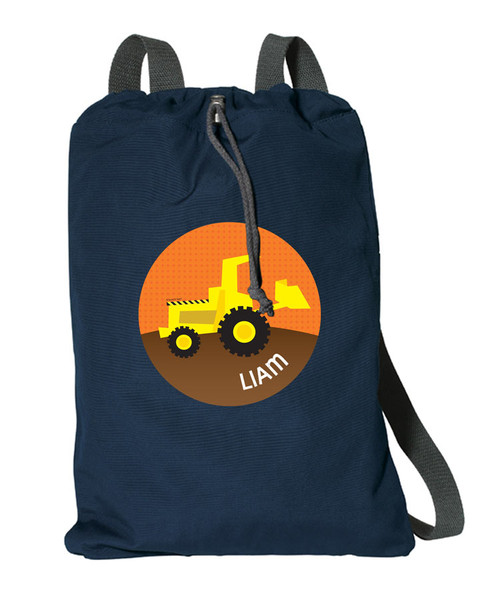 Fun Tractor Personalized Drawstring Bags