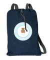 Cute Blue Teddy Bear Personalized Cinch Bags